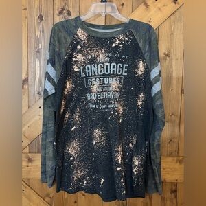 Women's Southern Bliss Gameday Tee with Camo Long Sleeves | Size XL